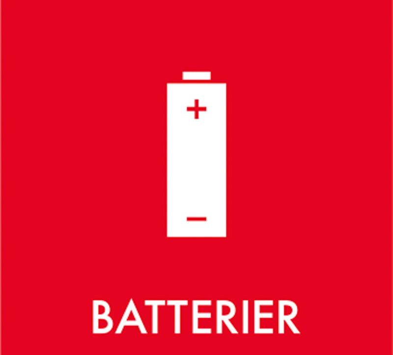 Affaldsskilt Batterier