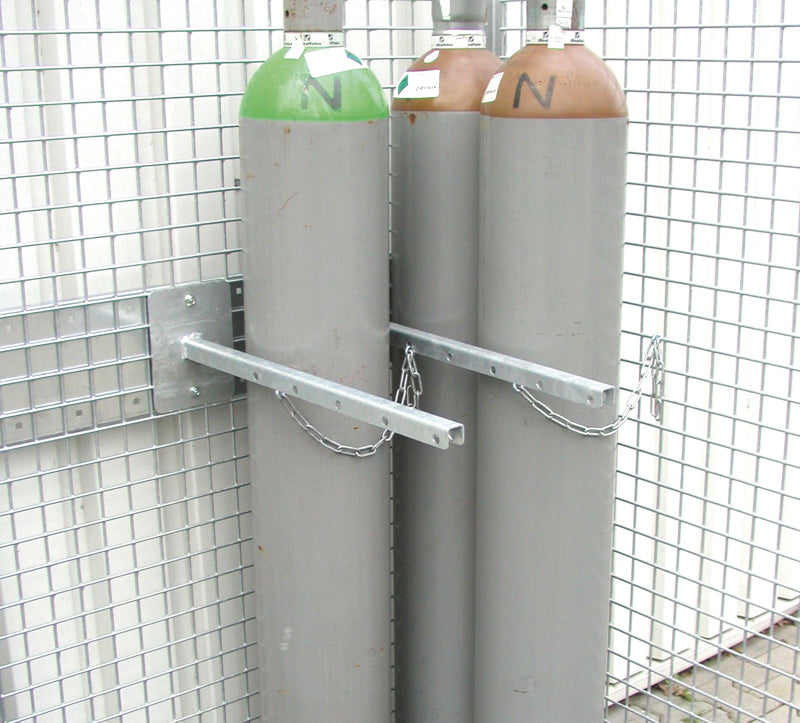 Beslag med sikkerhedskæde til sikker opbevaring af gasflasker Ø 230 mm