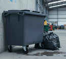 Plast skraldecontainer 660 Liter - Grå