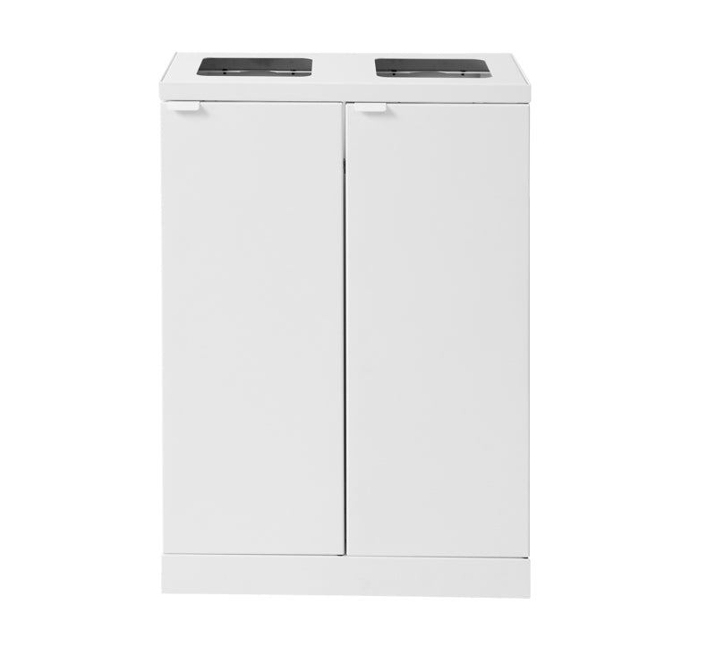 Kraftig indendørs affaldsbeholder 867 med åbent indkast 2 x 65 Liter