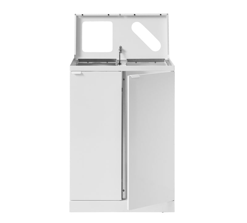 Kraftig indendørs affaldsbeholder 888 med åbent/papir indkast 2 x 65 Liter