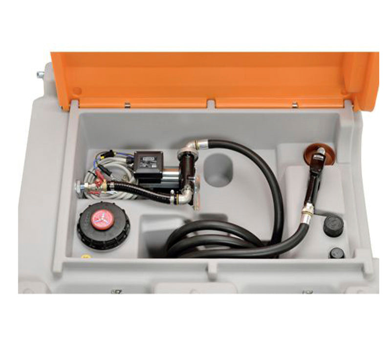 Cemo Mobile diesel tankanlæg - 980 liter - 24/12 V pumpe og låg
