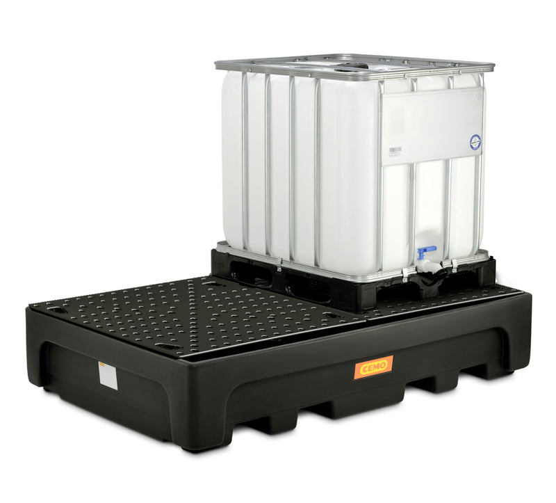 Cemo Opsamlingskar - 2 x 1000 liters - Plast - PE gitterrist