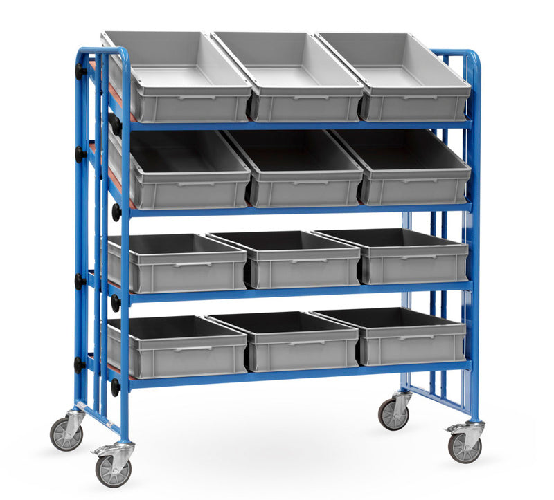Store Montagevogn med bundplade inkl. kasser - 1280 x 658 mm