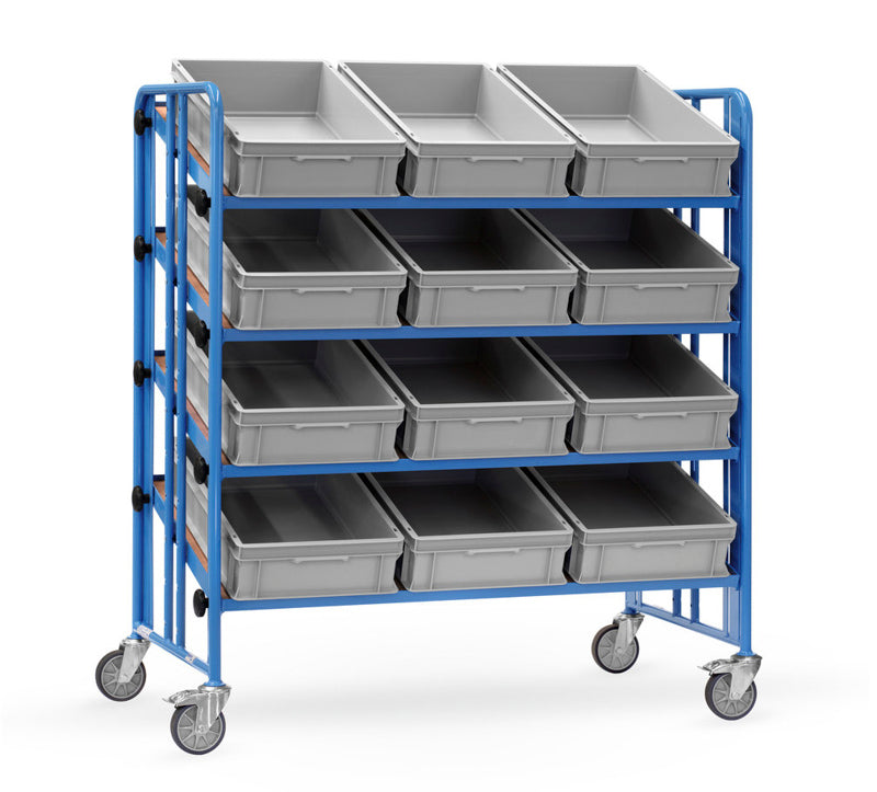 Store Montagevogn med bundplade inkl. kasser - 1280 x 658 mm