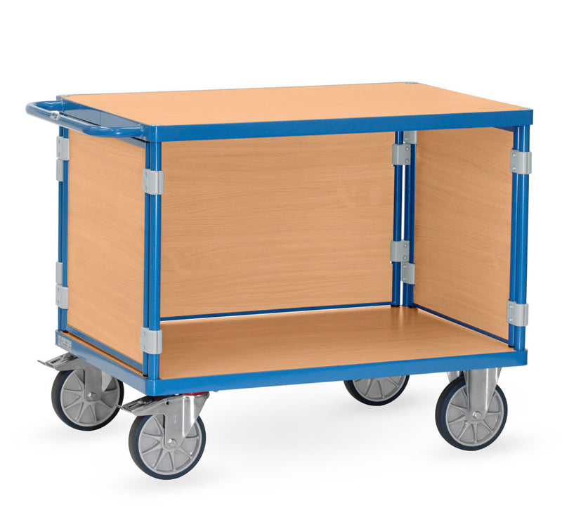 Rullebord 2 etager og 3 træsider - 600 kg - 1000x700 mm