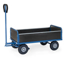 Trækvogn med træsider - 4 hjulet