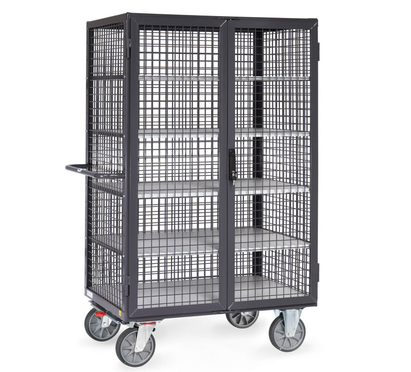 ESD Gittervogn + døre med cylinderlås 1000 x 700 mm
