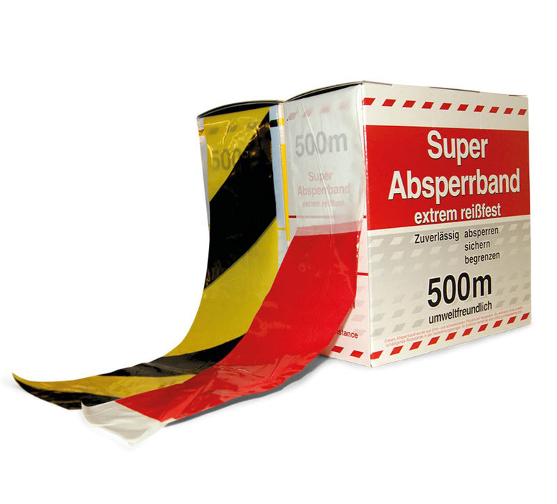 Afspærringsbånd af plast - 80 mm x 500 meter