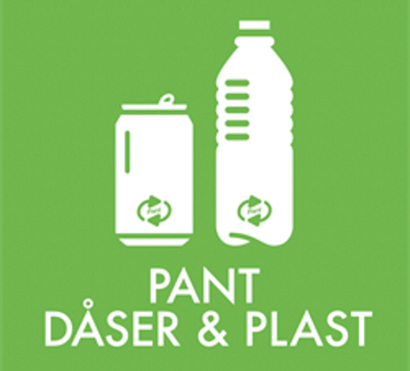 Affaldsskilt Pant dåser og plast