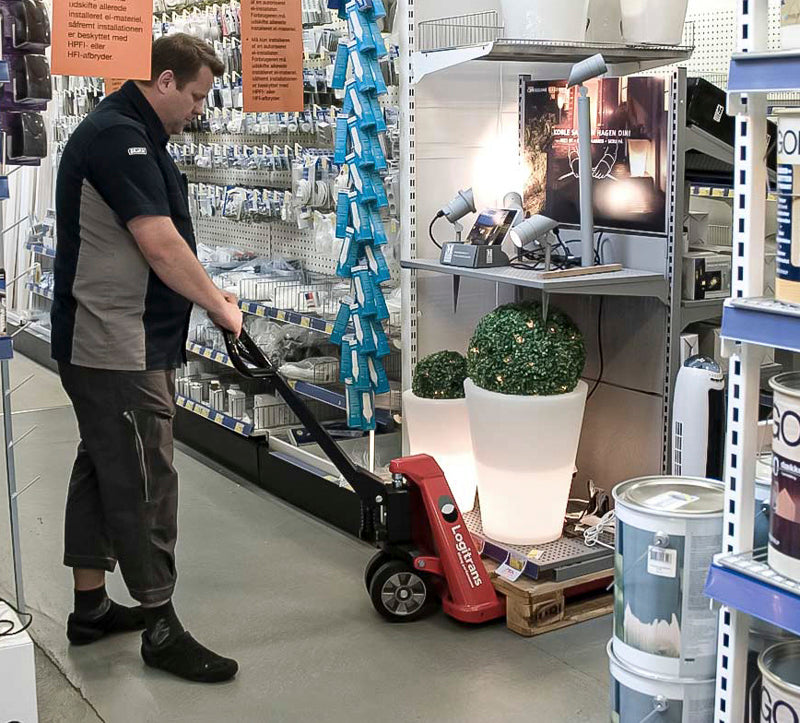 1140 mm Palleløftevogn - Enkelthjul Polyurethan Logitrans