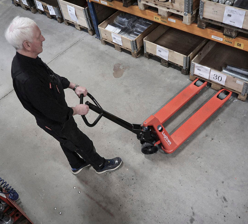 1140 mm Palleløftevogn - Enkelthjul Polyurethan Logitrans