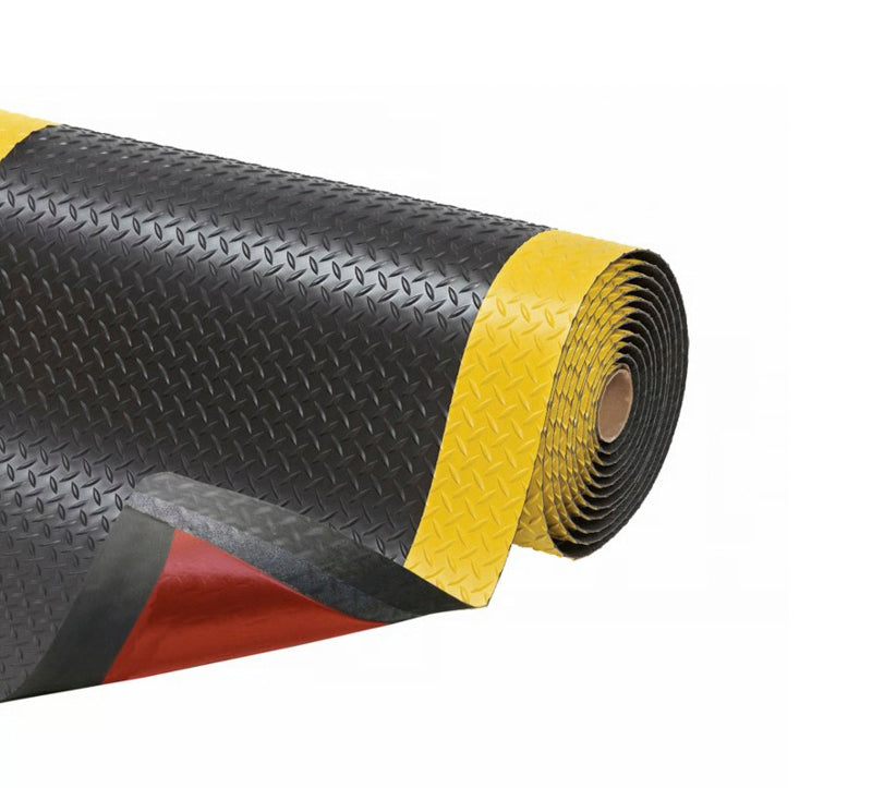 Aflastningsmåtte - hel rulle 18,3 meter - fås i 3 bredder - Sort/Gul - Diamant 479