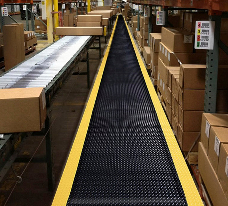 Aflastningsmåtte - hel rulle 18,3 meter - fås i 3 bredder - Sort/Gul - Diamant 479