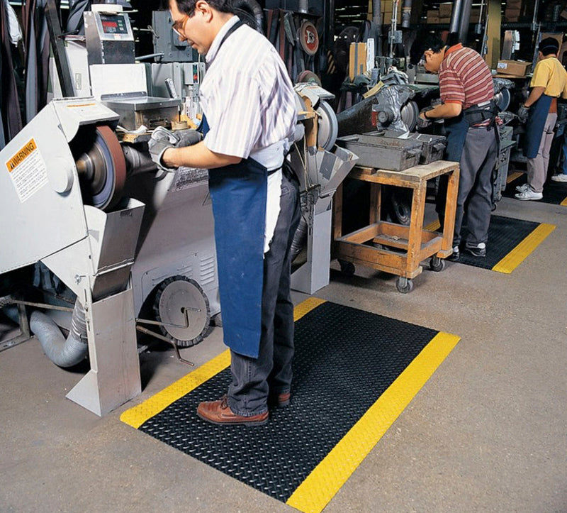 Aflastningsmåtte - hel rulle 18,3 meter - fås i 3 bredder - Sort/Gul - Diamant 479