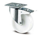 Transporthjul, nylon, 100 mm - Drejebremsehjul plade mont.