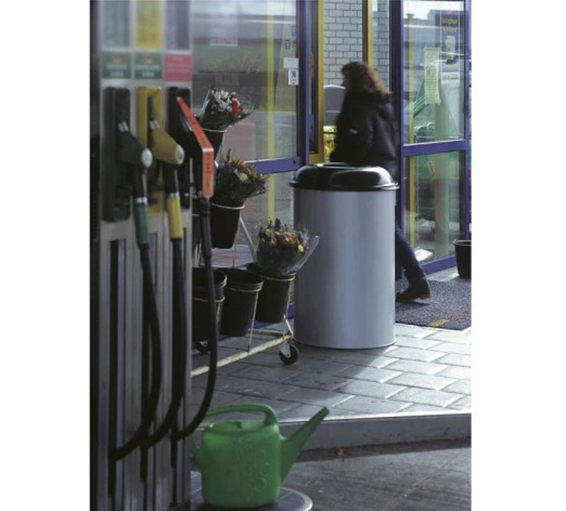 Selvslukkende beholder 200 liter - sort, aluminiumsgrå