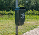 Grøn Affaldskurv 50 liter komplet med låg og beslag