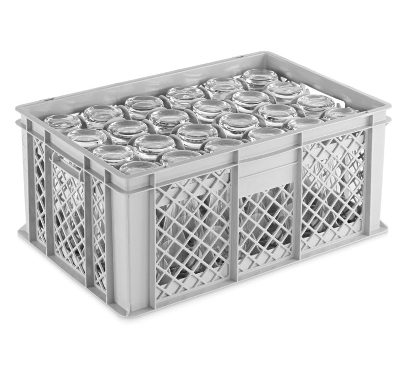 Perforerede kasse til glas - 53 Liter stabelbar - 600 x 400 x 260H mm