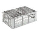 Perforerede kasse til glas - 38 Liter stabelbar - 600 x 400 x 200H mm