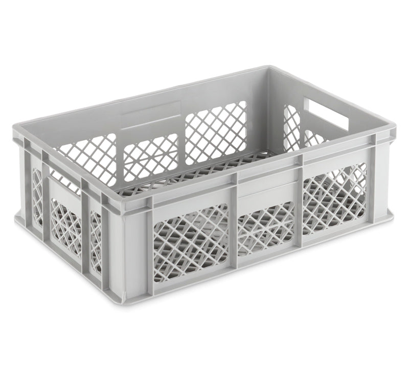 Perforerede kasse til glas - 38 Liter stabelbar - 600 x 400 x 200H mm