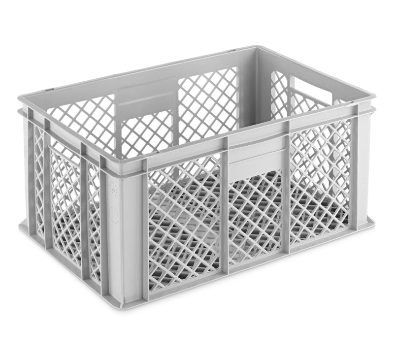 Perforerede kasse til glas - 56 Liter stabelbar - 600 x 400 x 290H mm