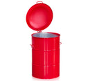 Metal affaldsbeholder - 160 liter - Galvaniseret/Rød