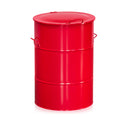 Metal affaldsbeholder - 160 liter - Galvaniseret/Rød