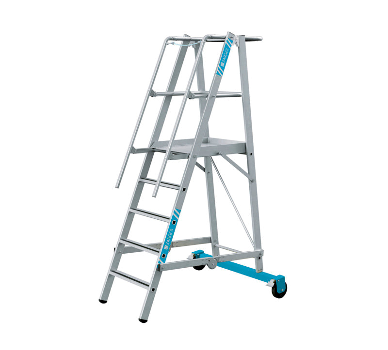 Platformstige med hjul Z600 - alu, Prof 2HF - 6 trin - 1600H mm - Zarges