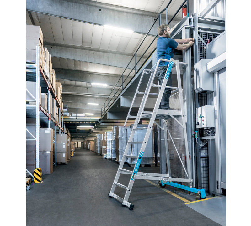 Platformstige med hjul Z600 - alu, Prof 2HF - 7 trin - 1800H mm - Zarges