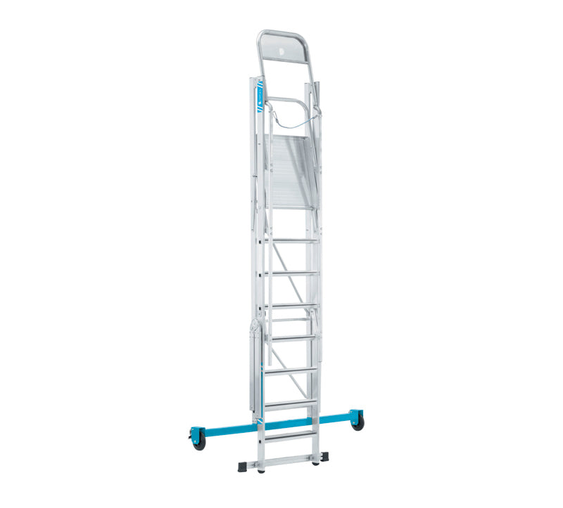 Platformstige med hjul Z600 - alu, Prof 2HF - 7 trin - 1800H mm - Zarges