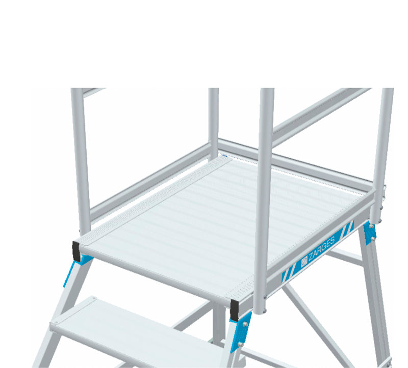 Platformstrappe, enkeltsidet - Z600 - alu, Prof 2HF - 5 trin - 1200H mm - Zarges