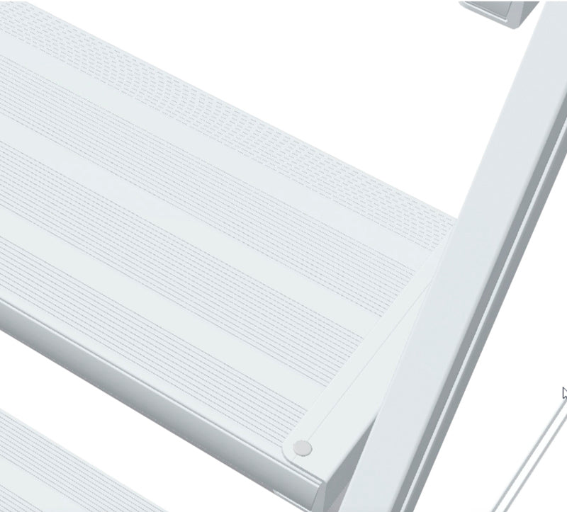 Platformstrappe, enkeltsidet - Z600 - alu, Prof 2HF - 5 trin - 1200H mm - Zarges