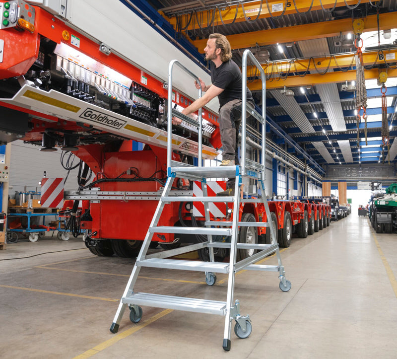 Platformstrappe, dobbeltsidet - Z600 - alu, Prof 2HF - 3 trin - 720H mm - Zarges