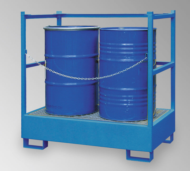 2 x 200 liters stabelbur med opsamlingskar - lakeret