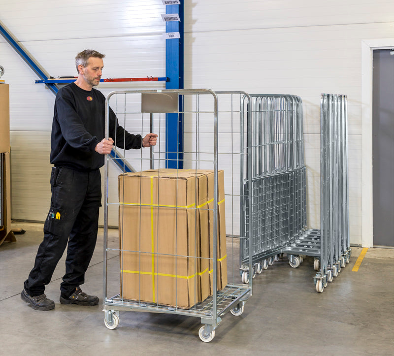 Rullecontainer - kan køres sammen - Kongamek
