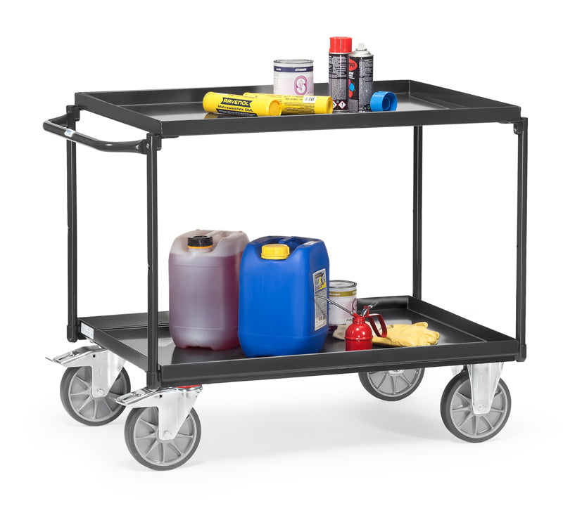 Stål Rullebord 2 etager - 400 kg - Antracit 