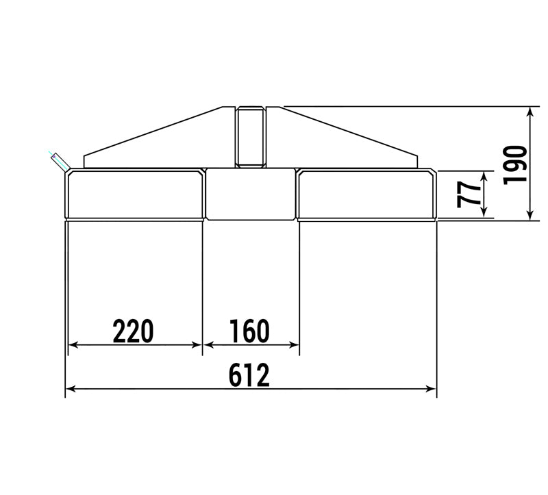 RR - Kranarm 1500 mm - 0° hældning - 1000 kg Galvaniseret