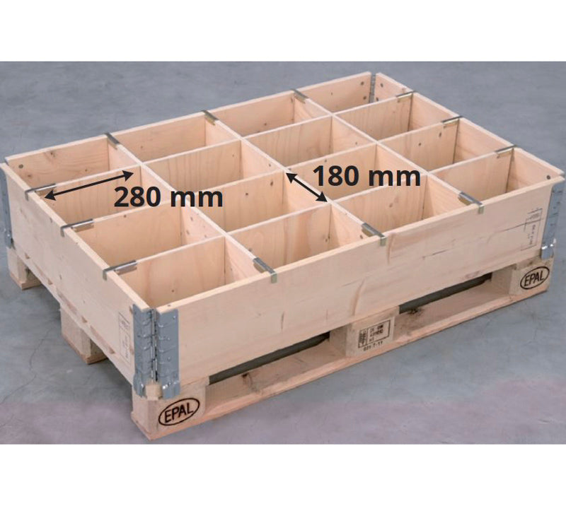Lang krydsfiner skillevæg til pallerammer 1200 x 800 mm