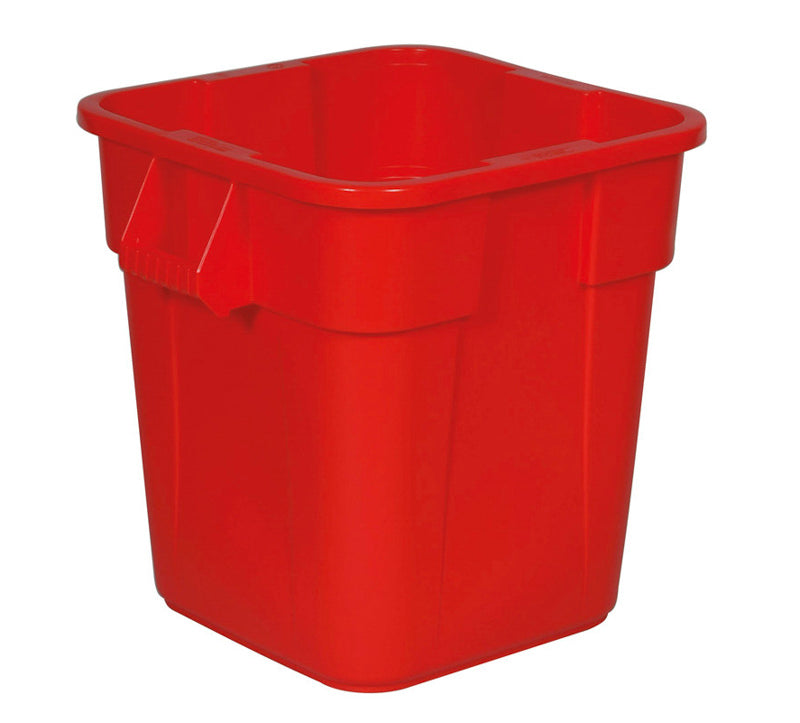 Kvadratisk plast beholder 106 Liter - Rød