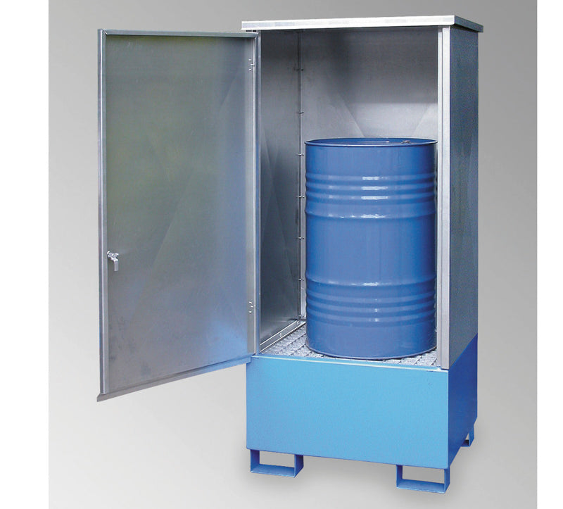 1 x 220 liters stabelbur med opsamlingskar - lakeret/galv.