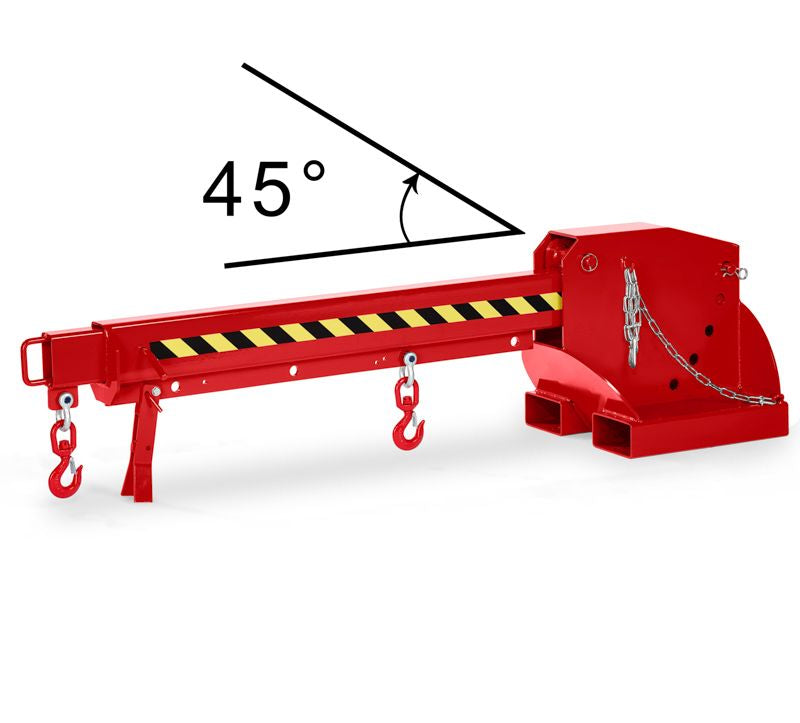 RR - Kranarm 3760 mm - 0°- 45° hældning - 5000 kg Lakeret Rød