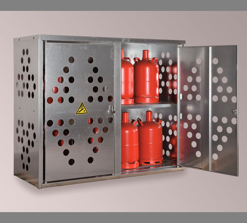 Gasflaskeskab for 20 stk. 11 kg