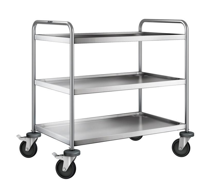 Rullebord - rustfri - 3 etager Blanco