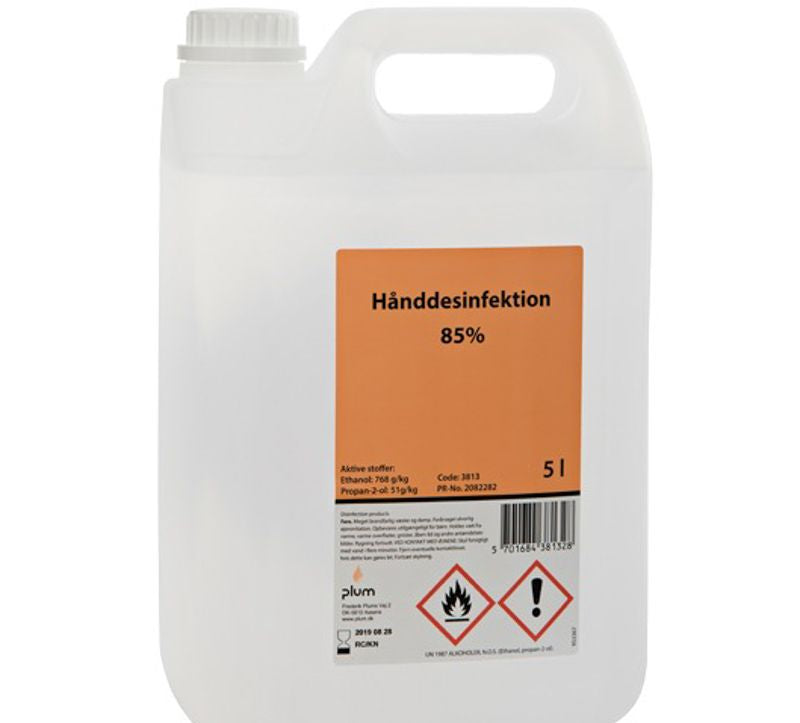 Plum Hånddesinfektion 85% Flydende 5 l dunke