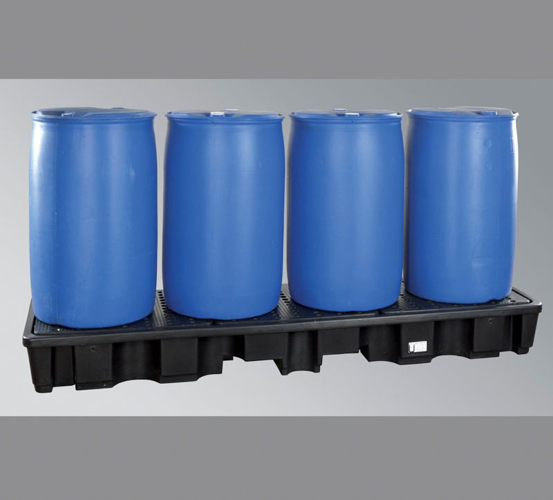 4 x 200 liters Opsamlingskar - Plast - PE gitterrist