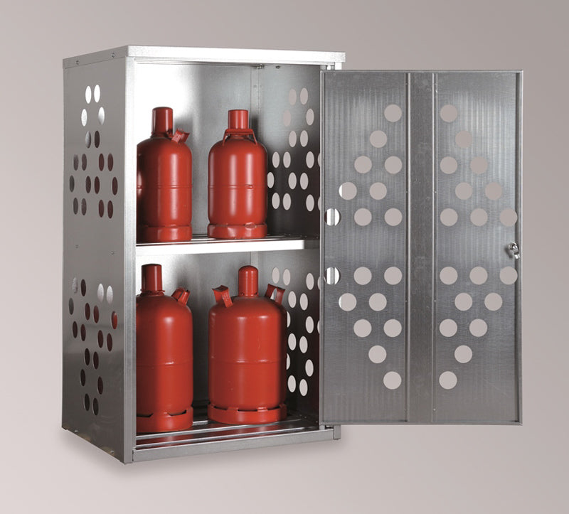 Gasflaskeskab for 10 stk. 11 kg