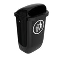 Antracit Affaldskurv 50 liter komplet med låg og beslag 