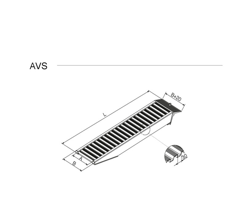3050 mm Altec AVS 110 Læssekinner - 1970 kg