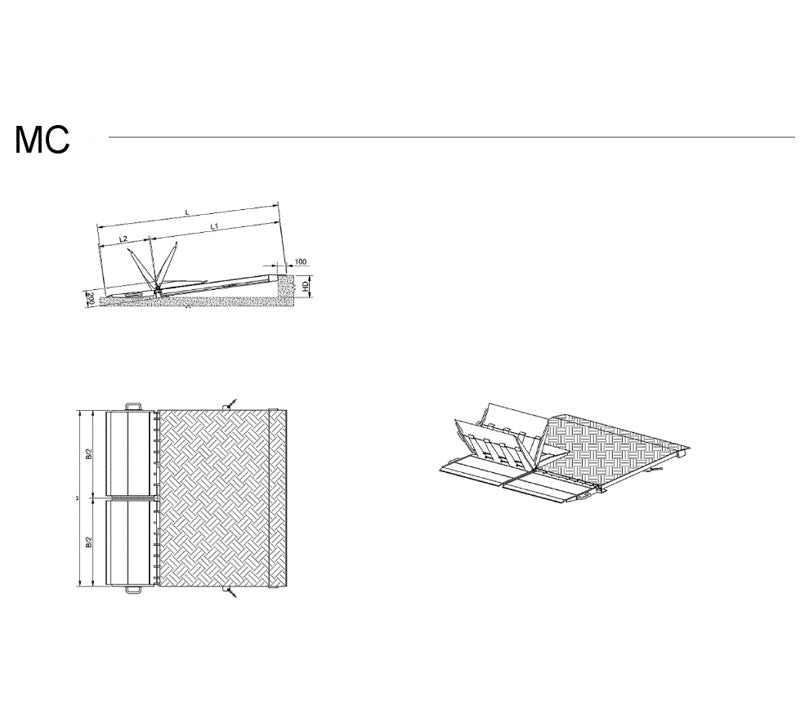 2320 x 2000 mm Altec Container rampe - 6000 kg